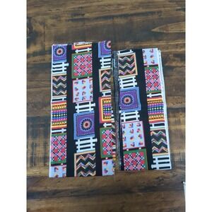 Fabric 2 PCs 3 3/4" x 90" &‎ 4 1/2" x 50" , geometric design, multicolor